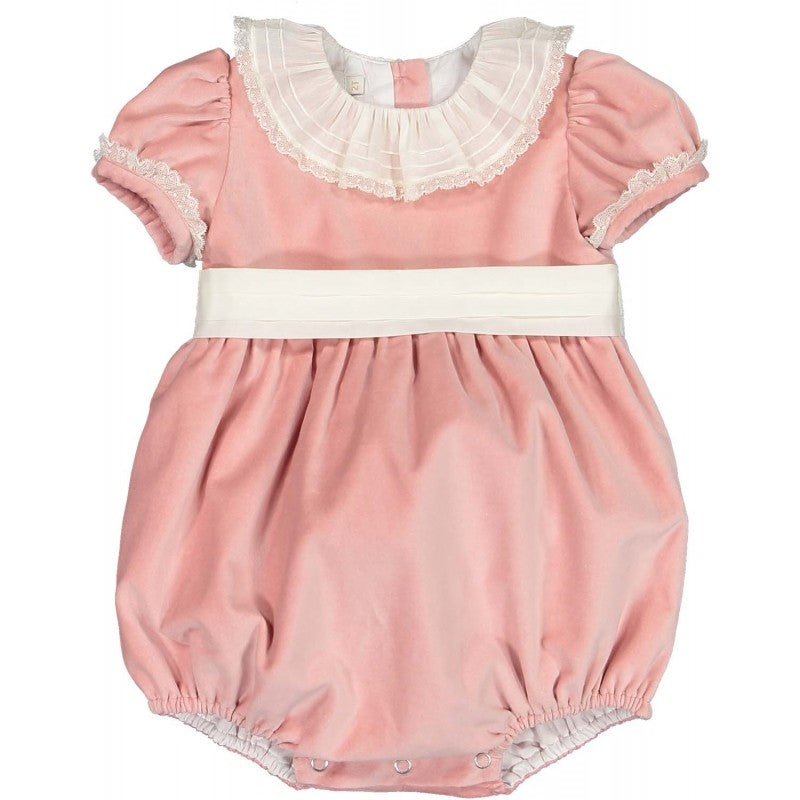 Sal & Pimenta Baby / Toddler Girls Dressy Bubble - Dusty Pink Velvet Best Dressed Child Sal & Pimenta Baby / Toddler Girls Dressy Bubble - Dusty Pink Velvet Best Dressed Child