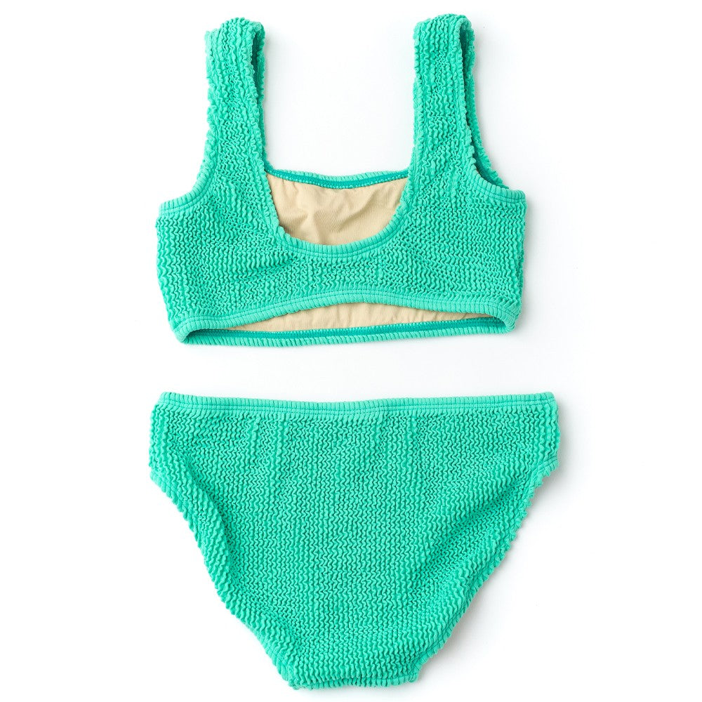 Shade Critters Girls Two Piece Swimsuit - Green Crinkle