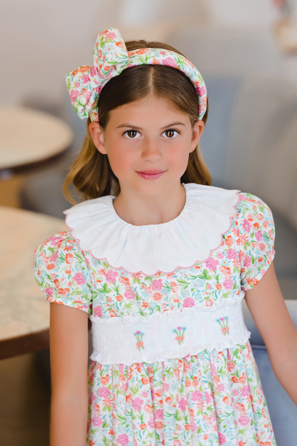 Sal & Pimenta Girls Smocked Dress with Sash - Liberty Floral Sal & Pimenta Girls Smocked Dress with Sash - Liberty Floral