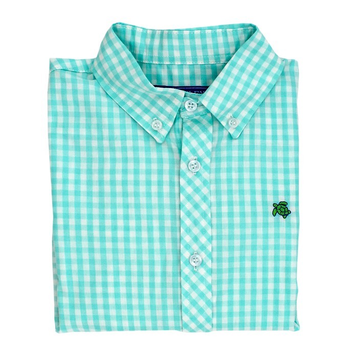Bailey Boys J. Bailey Roscoe Button Down Shirt - Mint Green Gingham