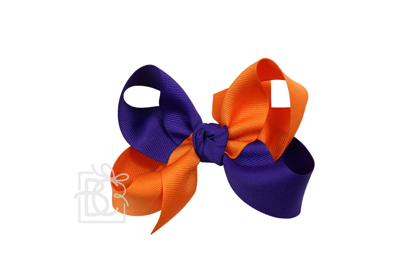 Beyond Creations Girls Grosgrain Double Knot Bow on Clip - Clemson - Criss-Cross - Orange & Purple by Beyond Creations