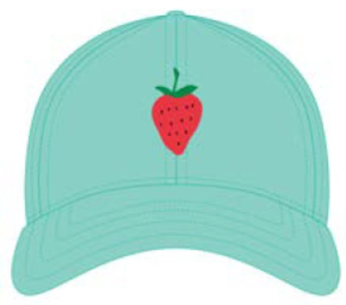 Harding Lane Kids Needlepoint Baseball Hat - Strawberry on Keys Green by Harding Lane