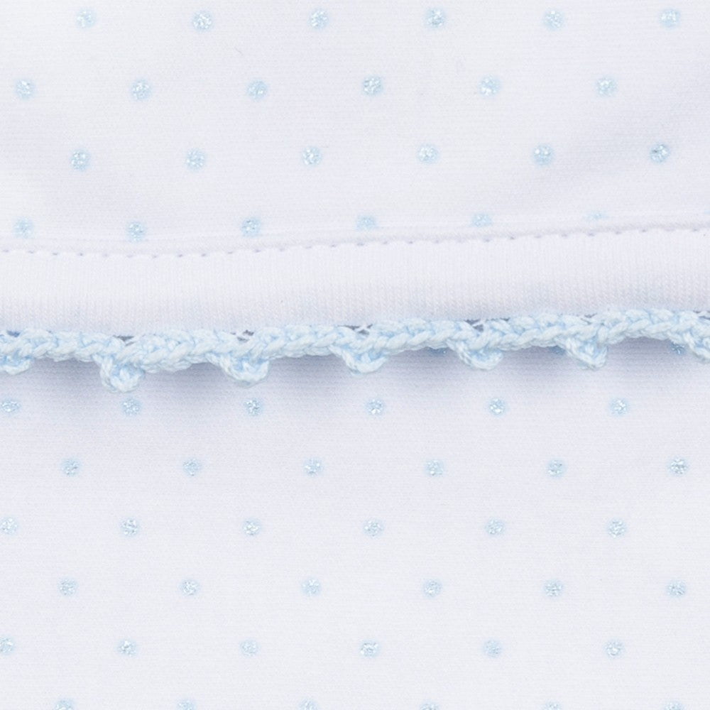 Magnolia Baby Boys White Little Love Gathered Gown - Blue Dots by Magnolia Baby