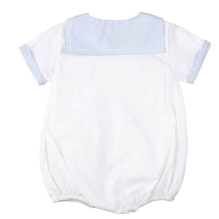 Feltman Brothers Infant Boys 23929 White Bubble with Blue Sailor Collar and Boat