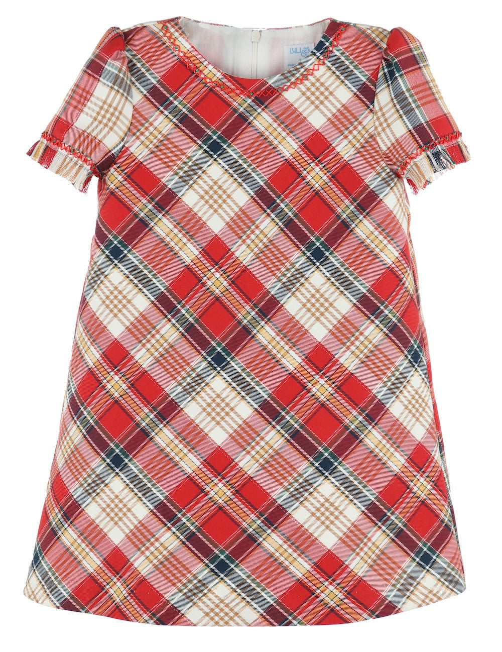 Luli & Me Girls Red Holiday Plaid A-Line Dress