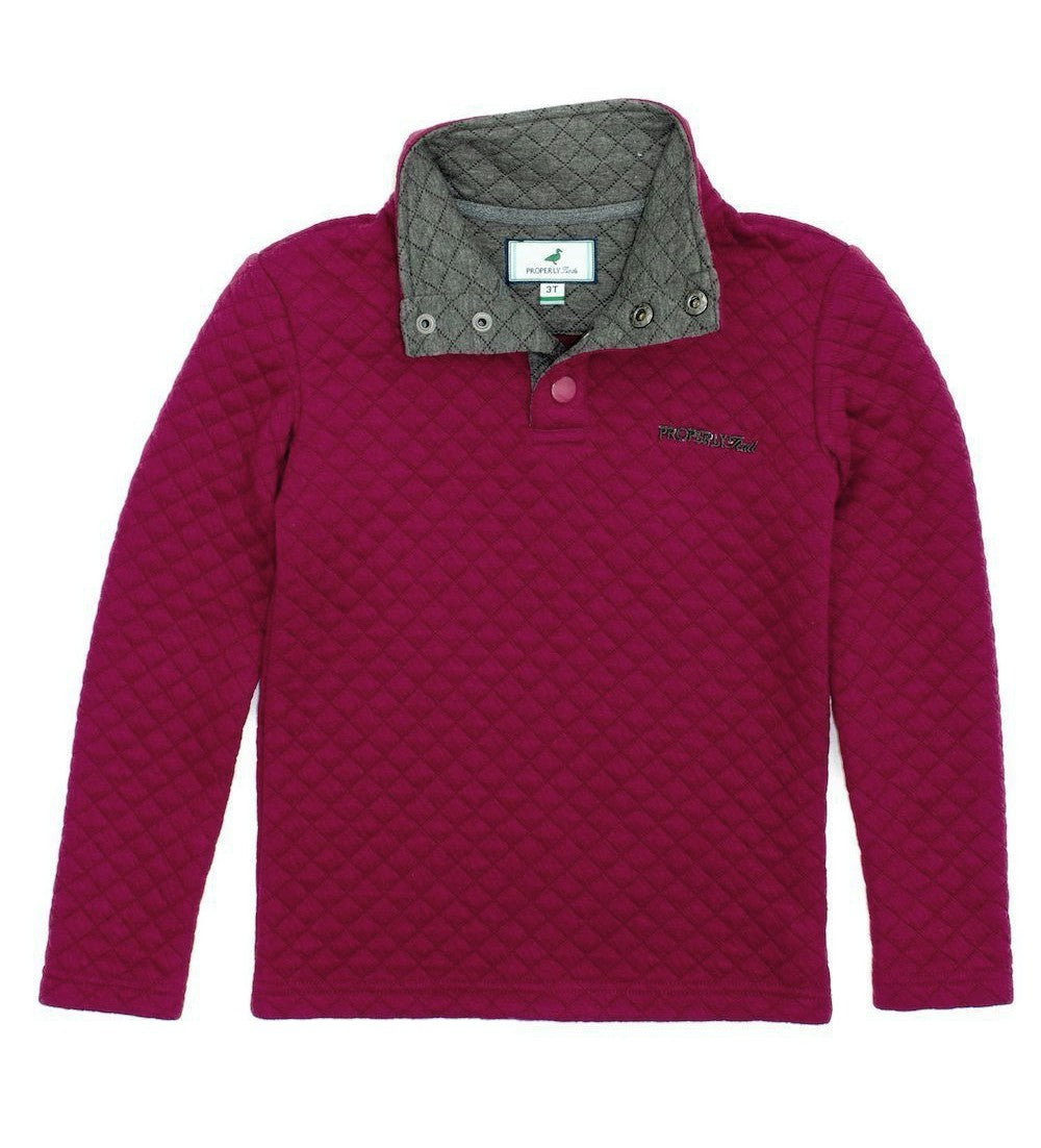 Properly Tied Boys Club Pullover - Burgundy Wine by Properly Tied