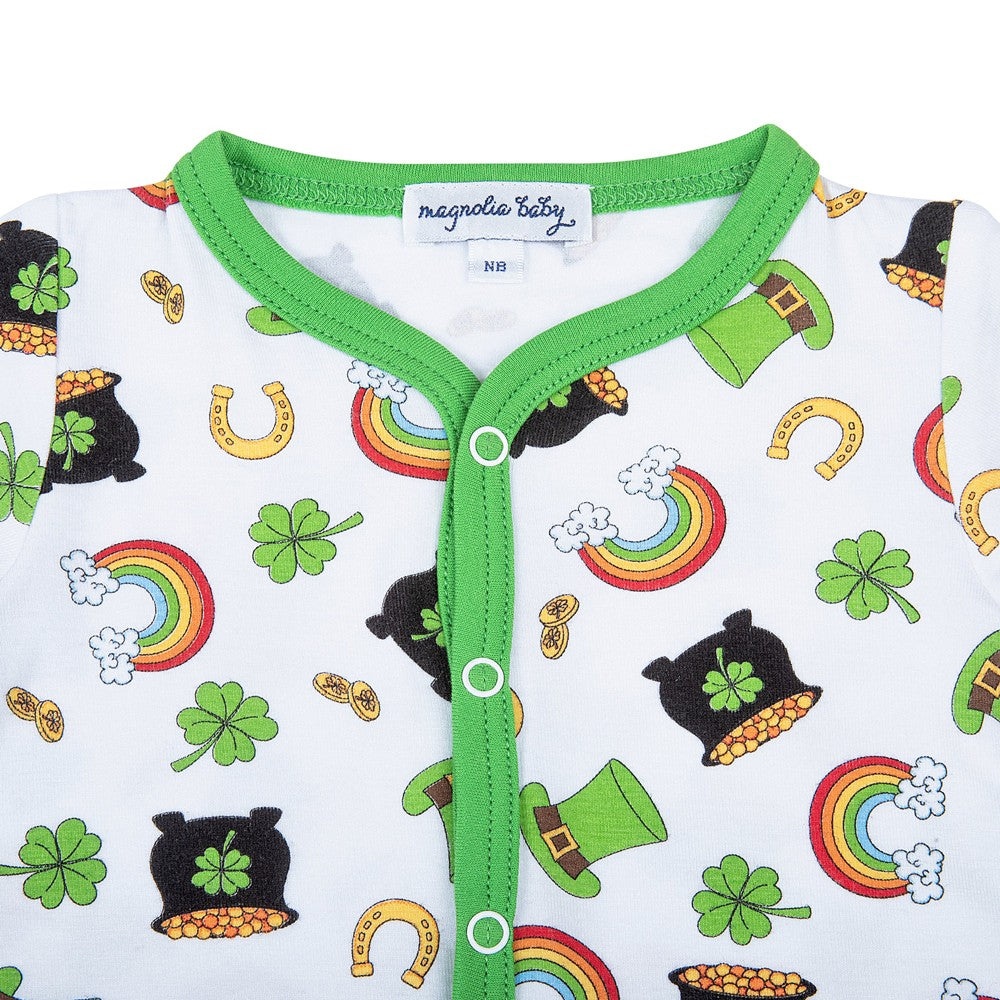 Magnolia Baby Green Pots of Gold St. Patrick's Day Printed Playsuit