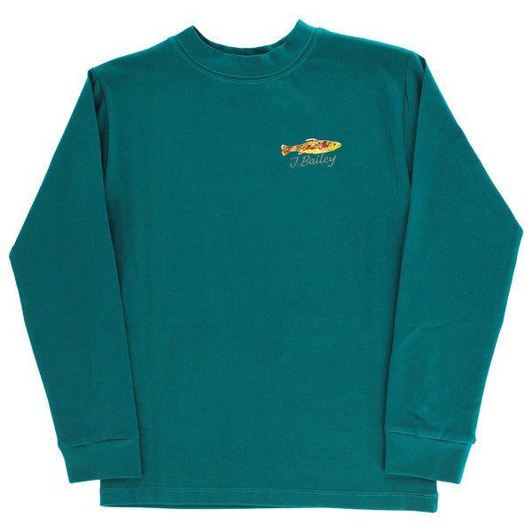 Bailey Boys J. Bailey Logo Tee Shirt - Green with Fishing Boy and Dog