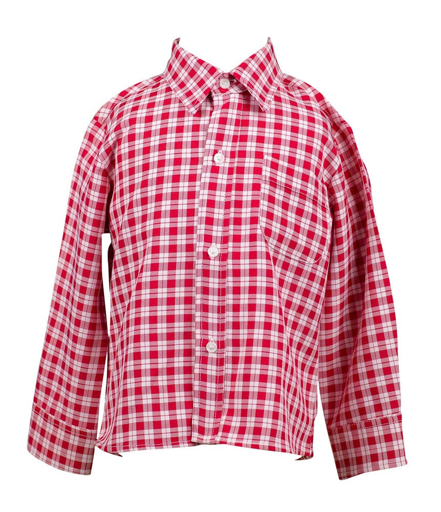 Proper Peony Boys Dress Shirt - Golden Bells Red Christmas Check 4T Proper Peony Boys Dress Shirt - Golden Bells Red Christmas Check 4T