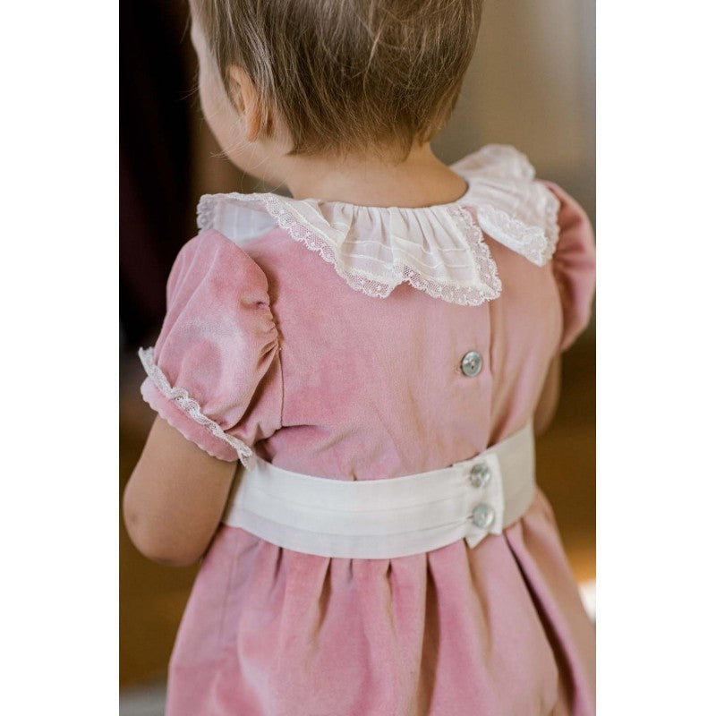 Sal & Pimenta Baby / Toddler Girls Dressy Bubble - Dusty Pink Velvet