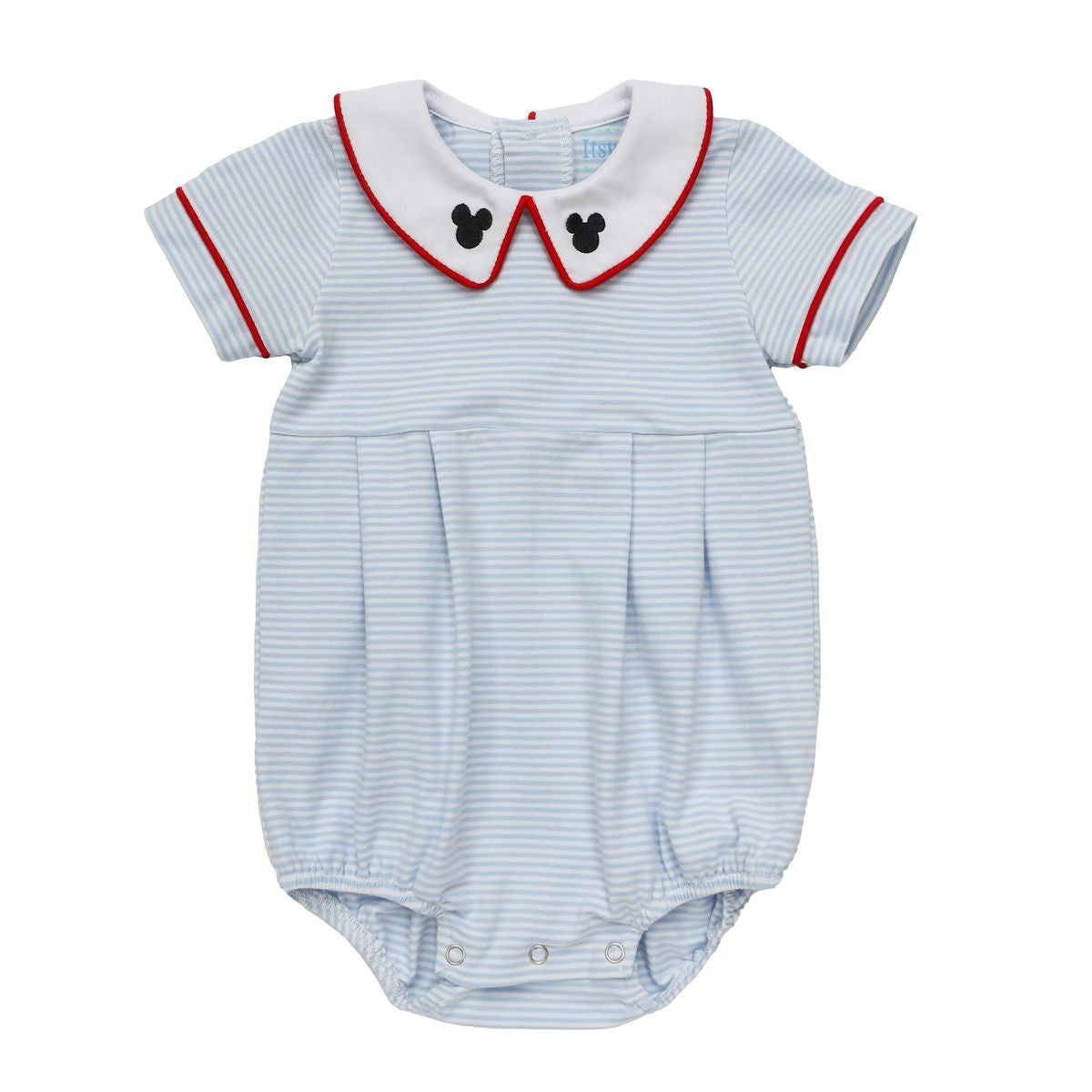 Itsy Bitsy Baby Boys Light Blue Knit Bubble - Mouse Ears Collar