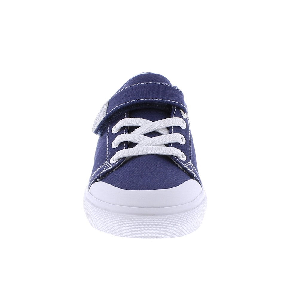 Footmates Kids Shoes - Jordan Vulcanized Canvas with Velcro - Navy Blue