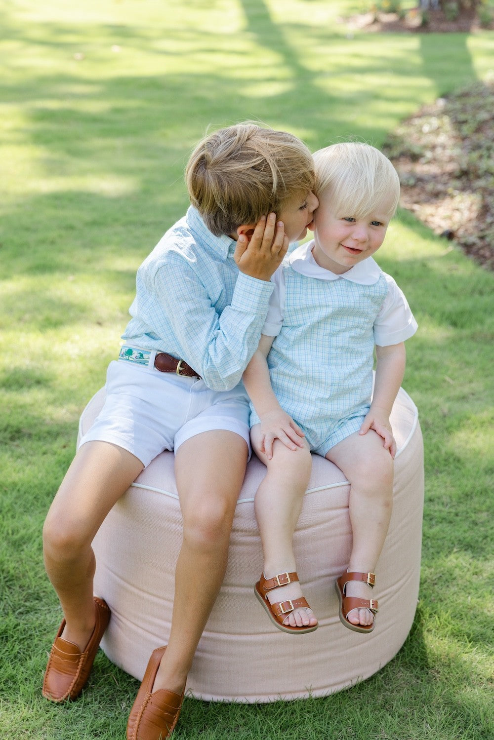 Bailey Boys Blue Laurel Seersucker Jon Jon with Tabs by Bailey Boys