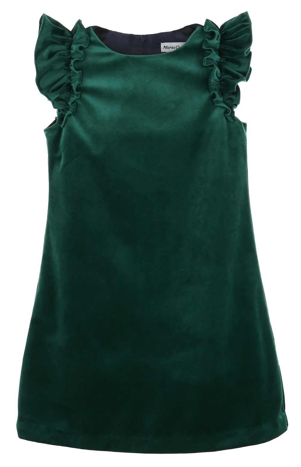 Luli & Me Maria Casero Girls Deluxe Velvet Holiday Party Shift Dress - Green
