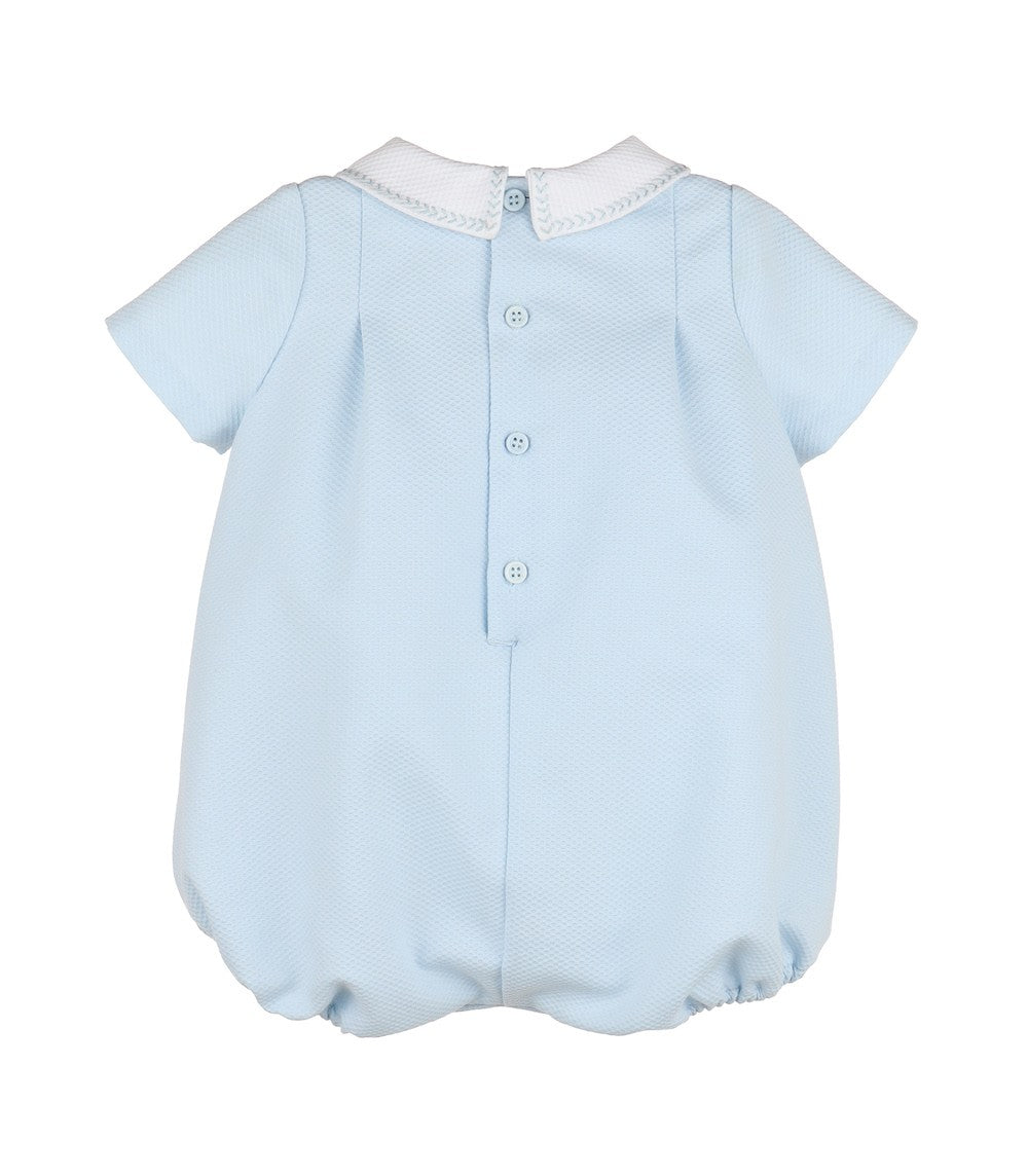 Luli & Me Baby Boys Light Blue Bubble with Stitches