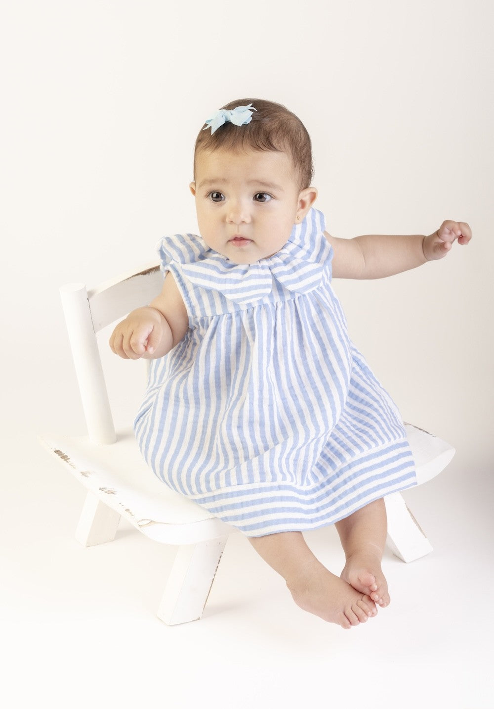 Sophie & Lucas Girls Sullivan Stripe Dress - Blue