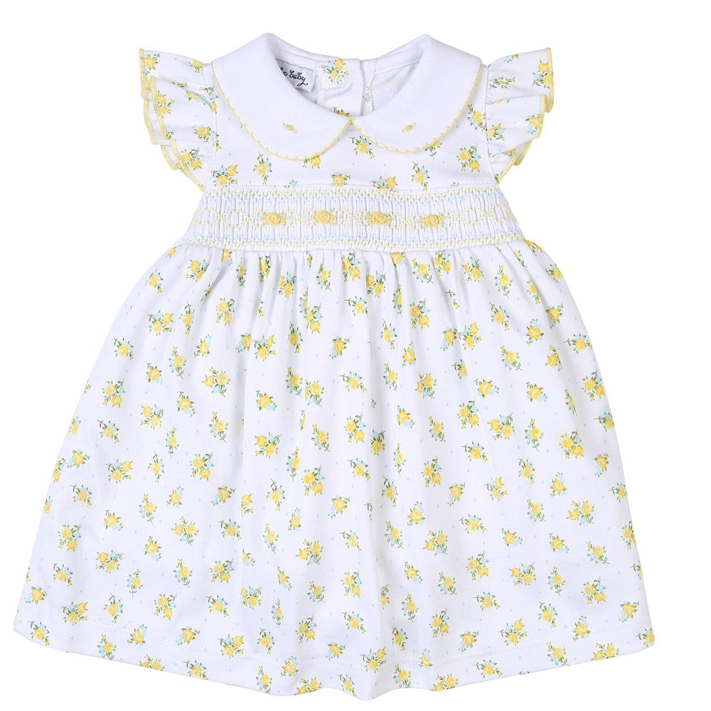 Magnolia Baby Girls Yellow Faith's Classics Smocked Collared Flutters Dress by Magnolia Baby