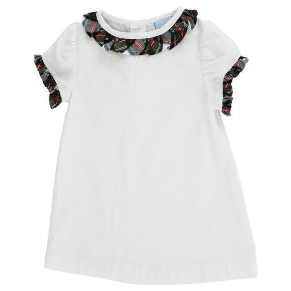 Bailey Boys Girls Winter White Corduroy Christmas A-Line Dress - Evergreen Plaid Trim - 3T Bailey Boys Girls Winter White Corduroy Christmas A-Line Dress - Evergreen Plaid Trim - 3T