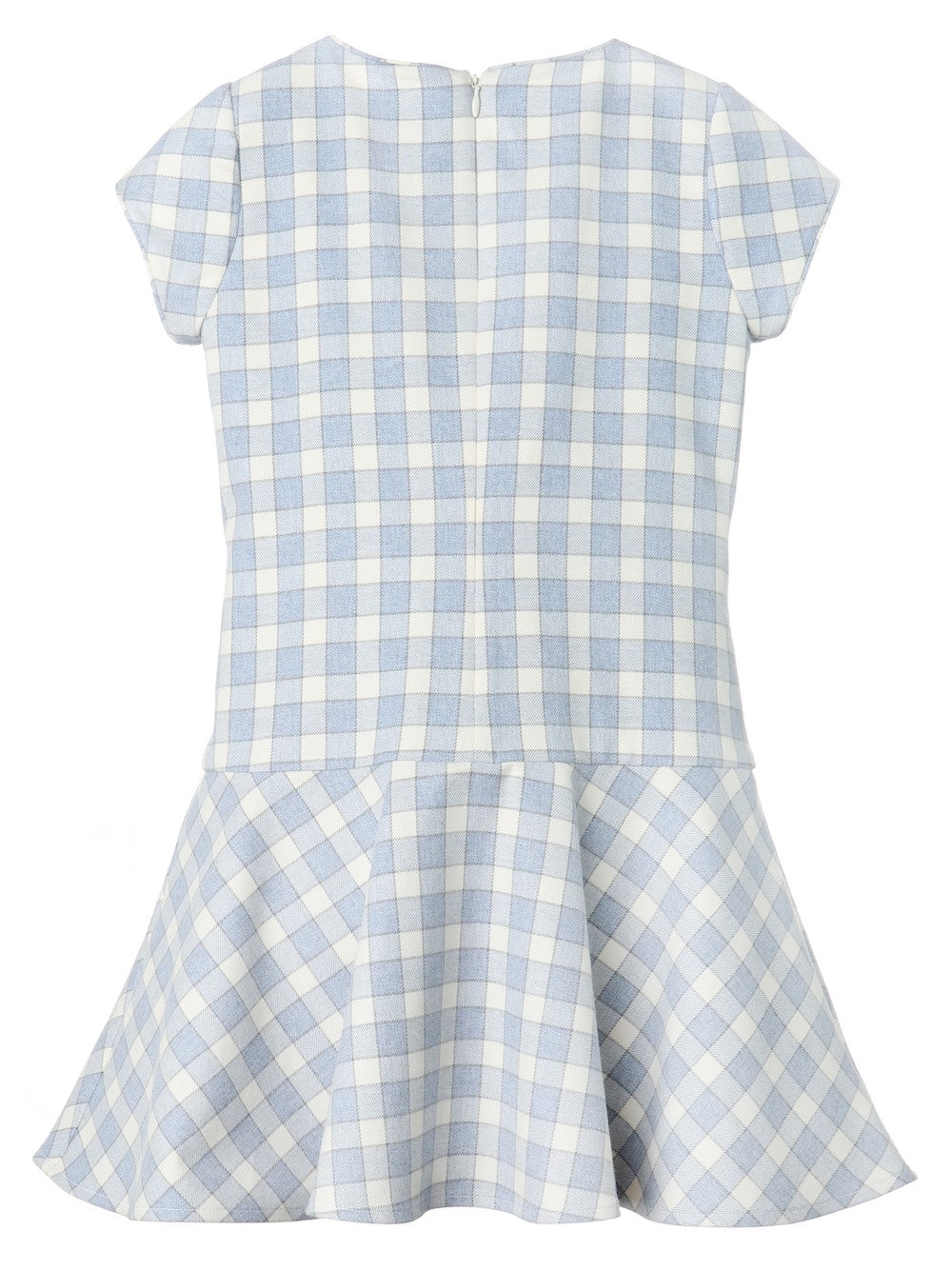 Luli & Me / Maria Casero Girls Blue Plaid Drop Waist Dress