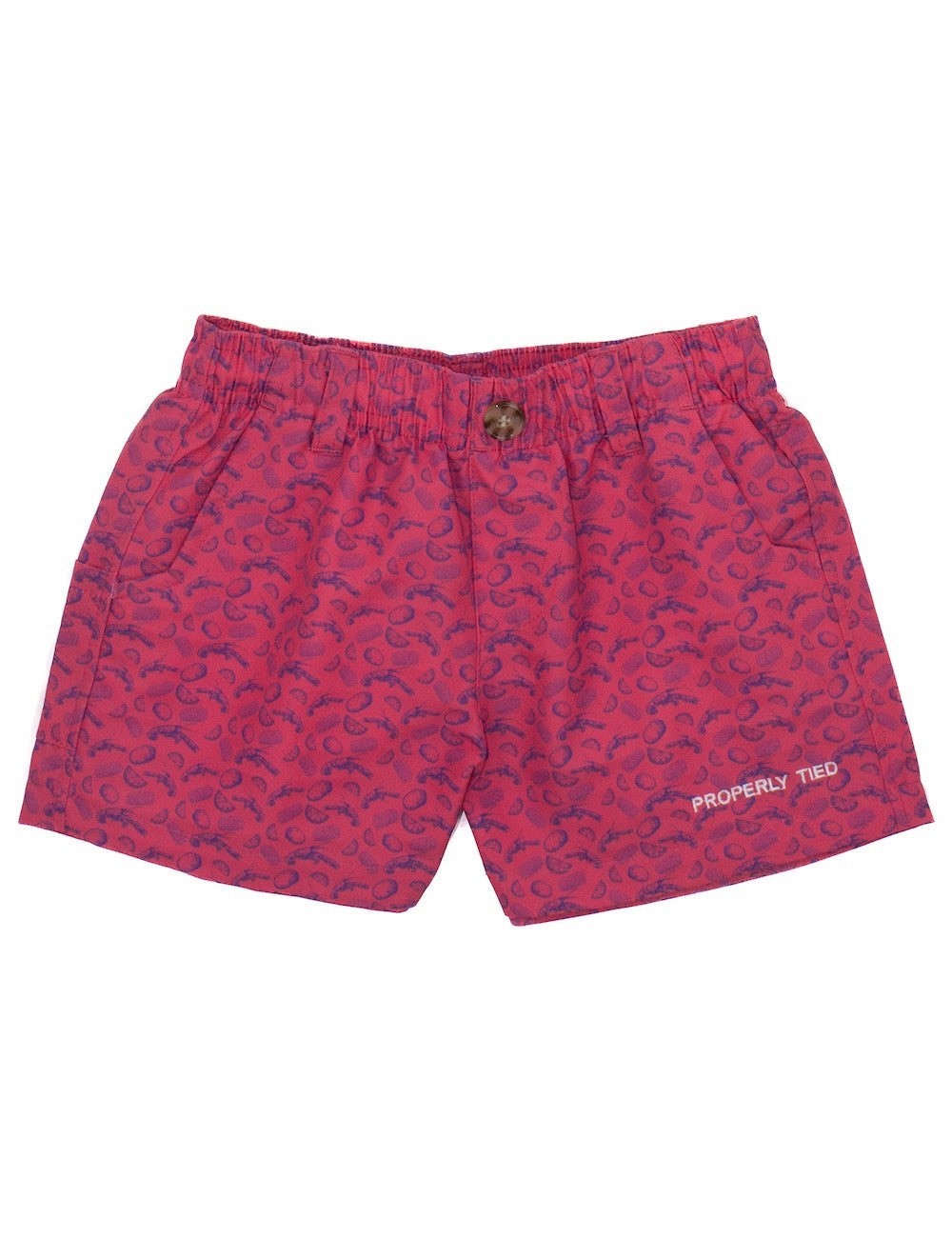 Properly Tied Boys Mallard Shorts - Red Crawfish Boil by Properly Tied