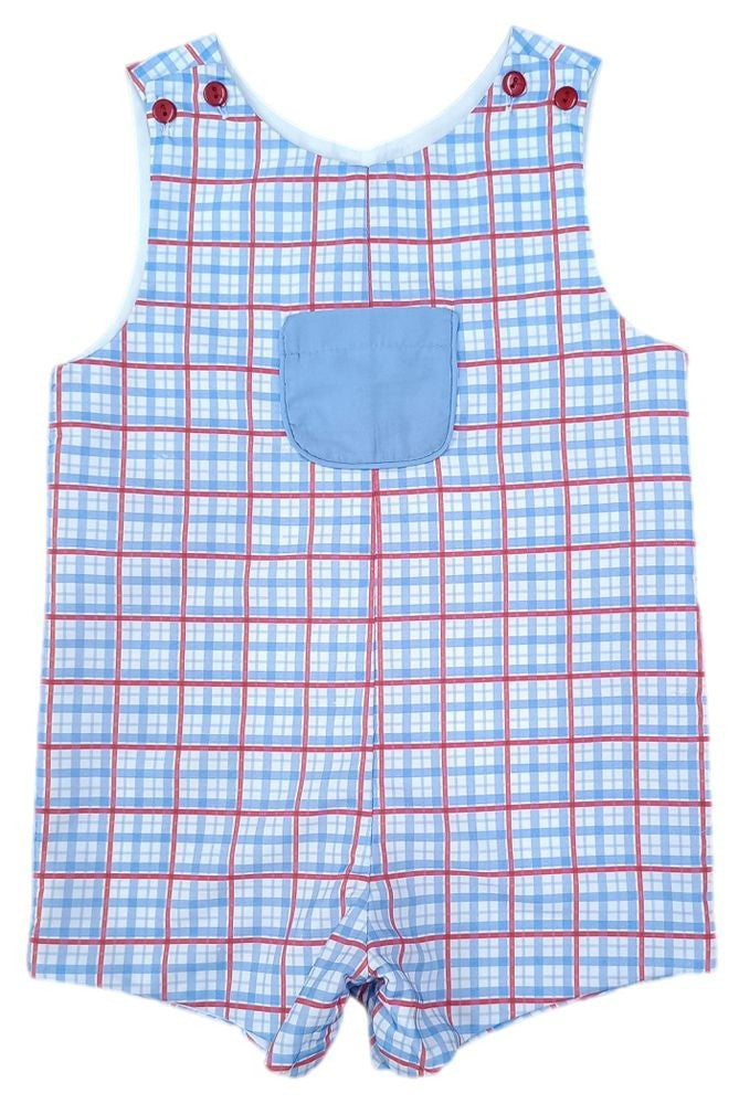 James & Lottie Boys Emmett Pocket Jon Jon - Patriotic Plaid