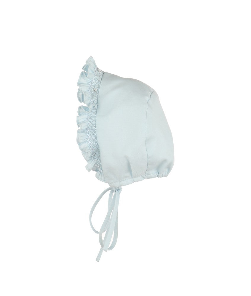 Luli & Me Baby Girls Classic Smocked BIshop Dress with Bonnet - Blue by Luli & Me