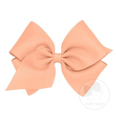 Wee Ones Girls Classic Grosgrain Bow on Clip - Light Coral by Wee Ones