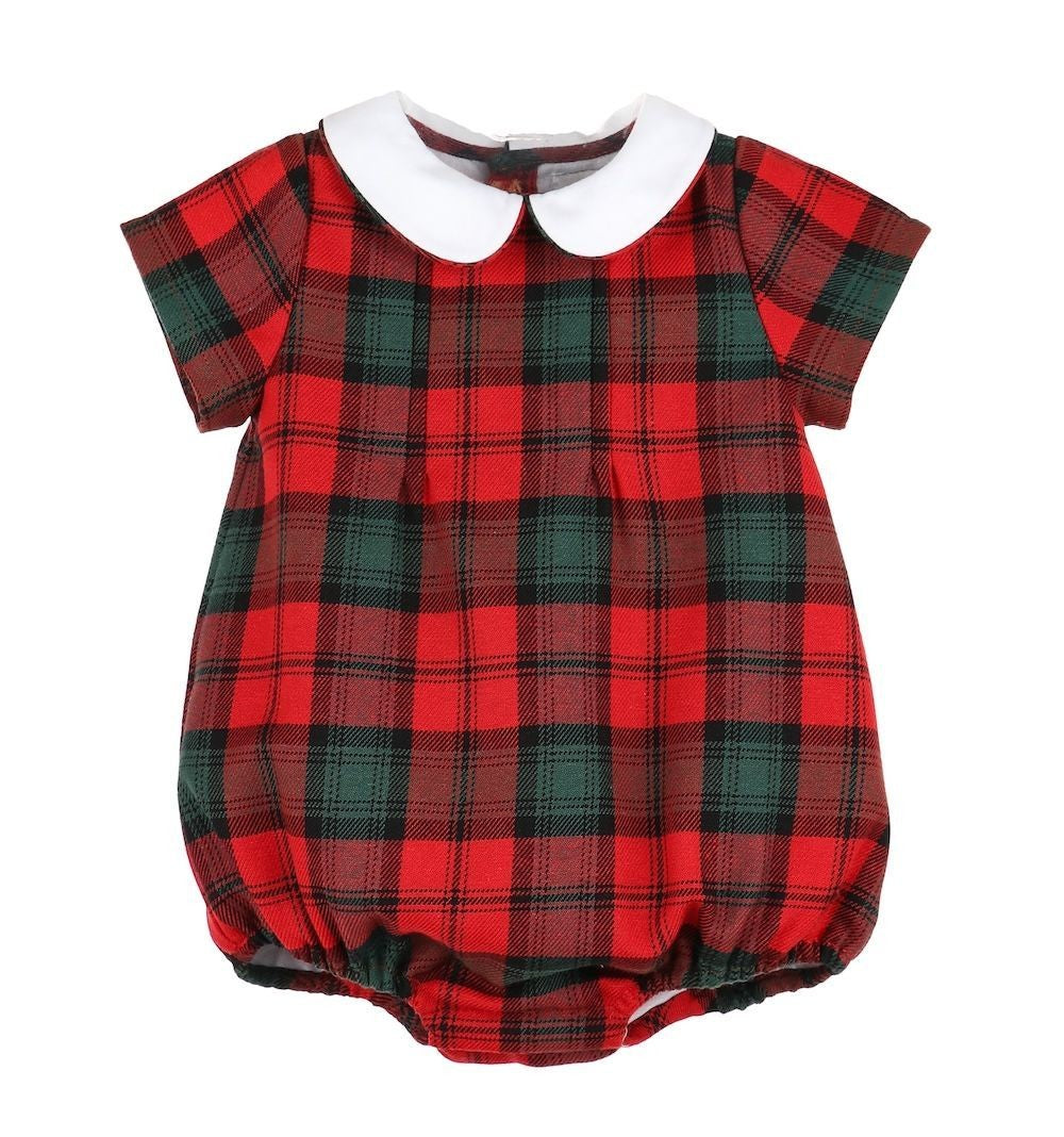 Sophie & Lucas Baby Boys Red Holiday Plaid Tartan Tidings Bubble