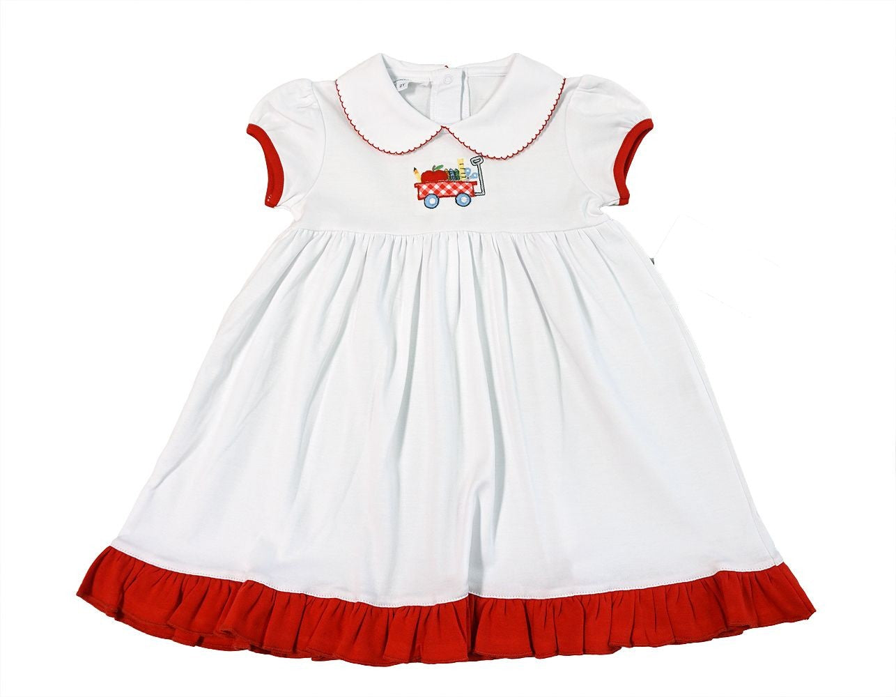 Magnolia Baby Girls Back to School Wagon Applique Dress
