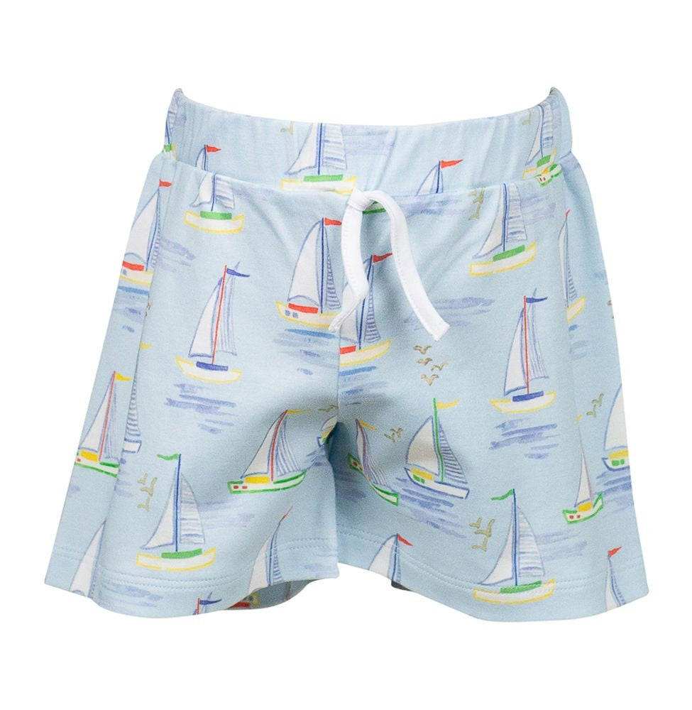 Proper Peony Pima Boys Blue Mariner Boats Shorts