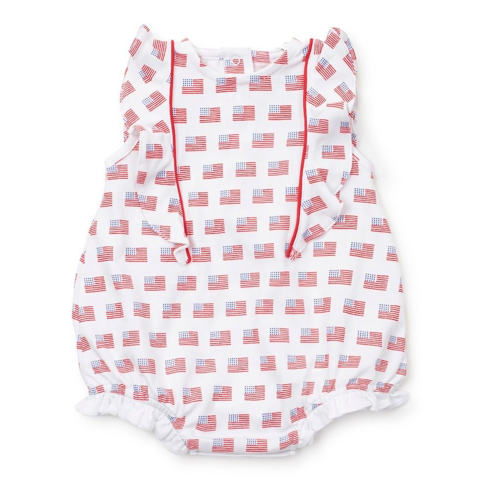 Lila & Hayes Baby Girls Mae Bubble - American Flag
