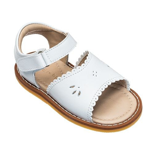 Elephantitio Girls Shoes - Classic Scallop Sandals - White