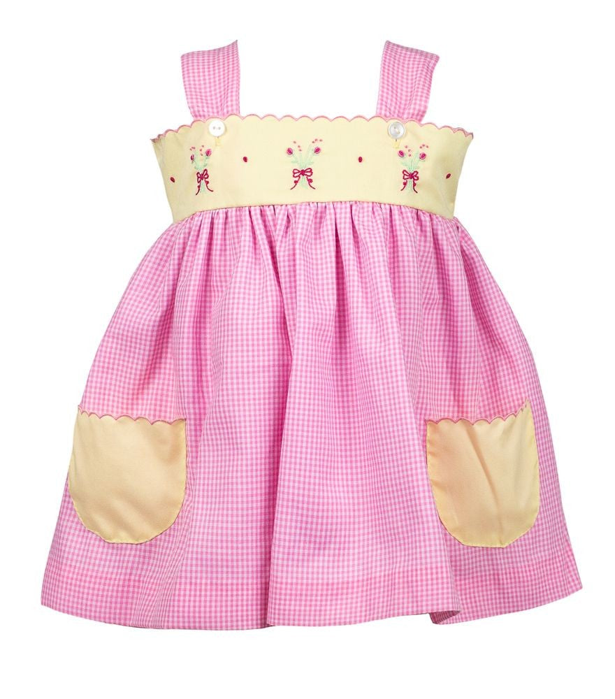 Proper Peony Girls Caroline Pink & Yellow Color Block Dress 4 Proper Peony Girls Caroline Pink & Yellow Color Block Dress 4