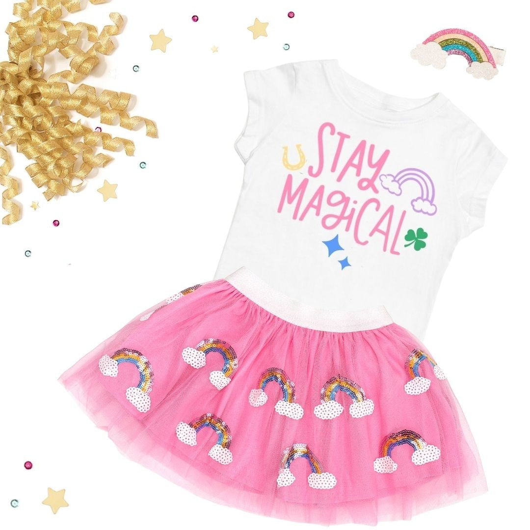Sweet Wink Girls Stay Magical Rainbow Shirt by Sweet Wink