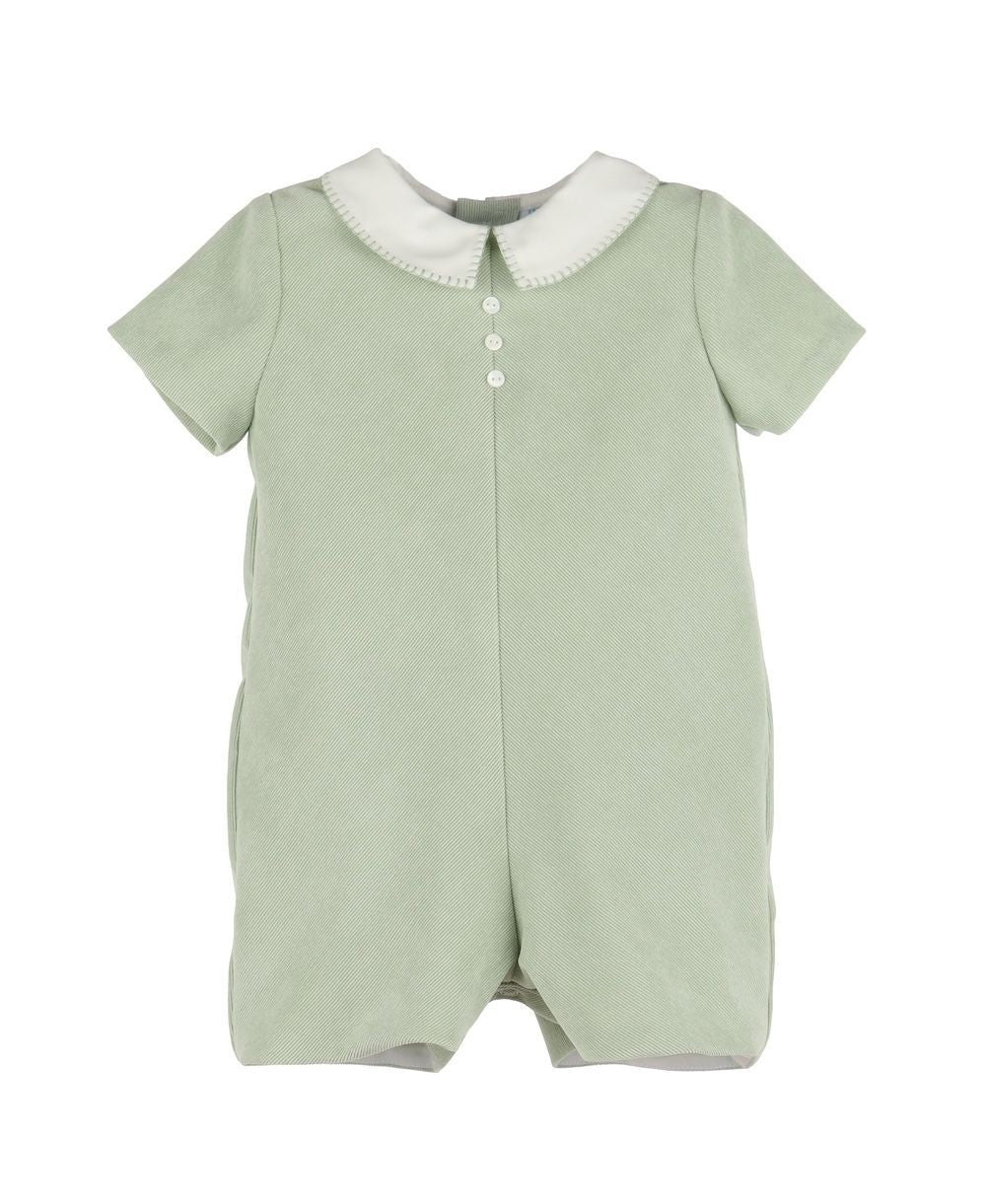 Luli & Me Baby Boys Majestic Cord Romper - Green