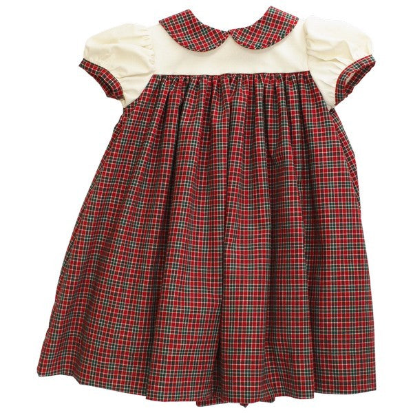Bailey Boys Girls Dress with Collar - Red Noel Holiday Plaid