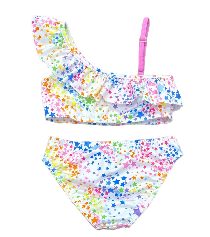 James & Lottie Girls Lara Swimsuit - Colorful Stars - Two Piece