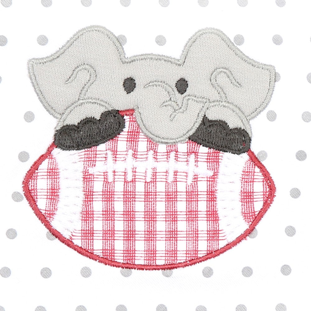 Magnolia Baby Gray Dots - Red Alabama Elephant Football Applique Pajamas by Magnolia Baby