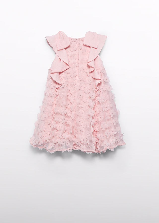 Abel & Lula Girls Peony Pink Bambula Flowy Dress - 3D Flowers