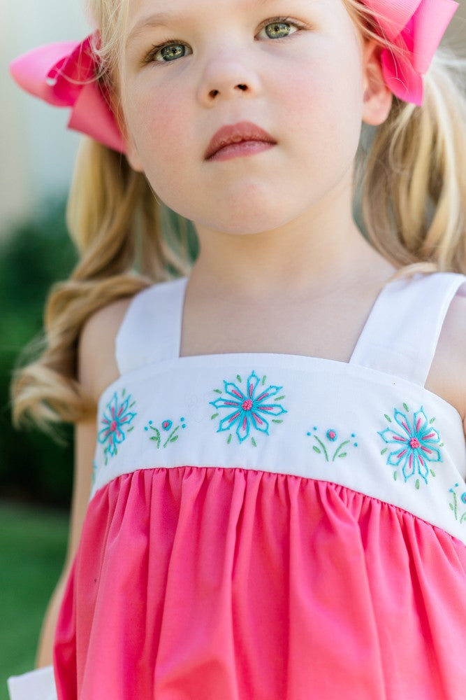 Proper Peony Girls Bloomers Set - Bright Pink Fiesta with Pockets