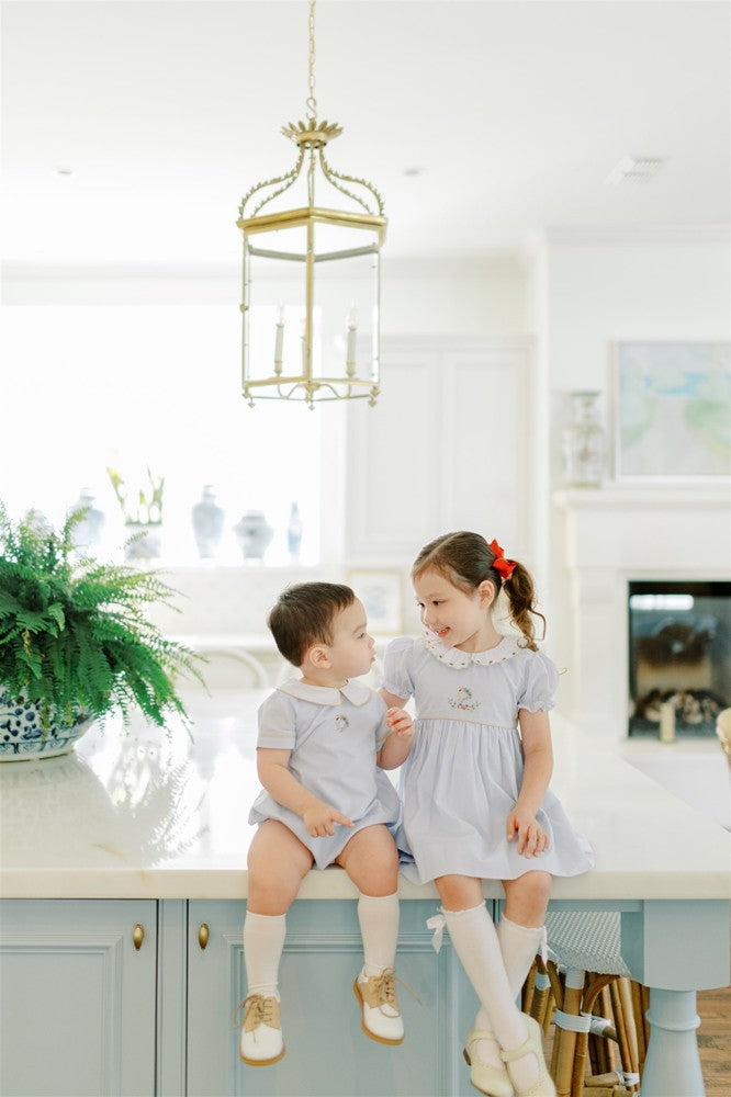 Proper Peony Girls Blue Tatum Turkey Dress by Proper Peony