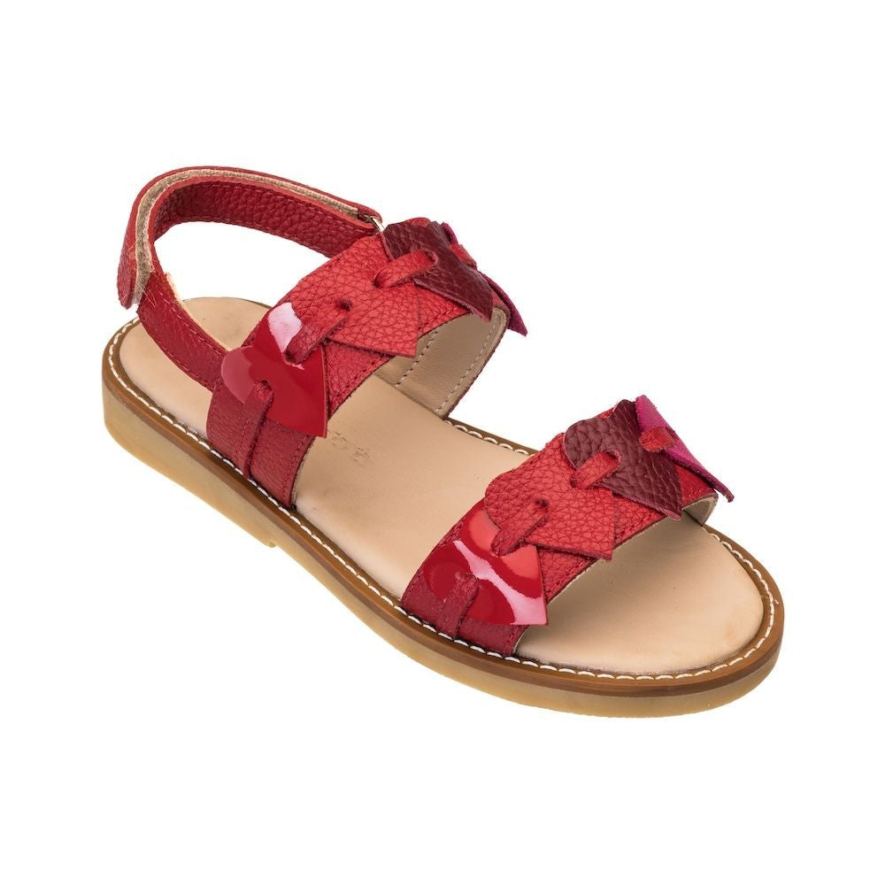 Elephantitio Girls Shoes - Cuore Red Sandals - Valentine Heart