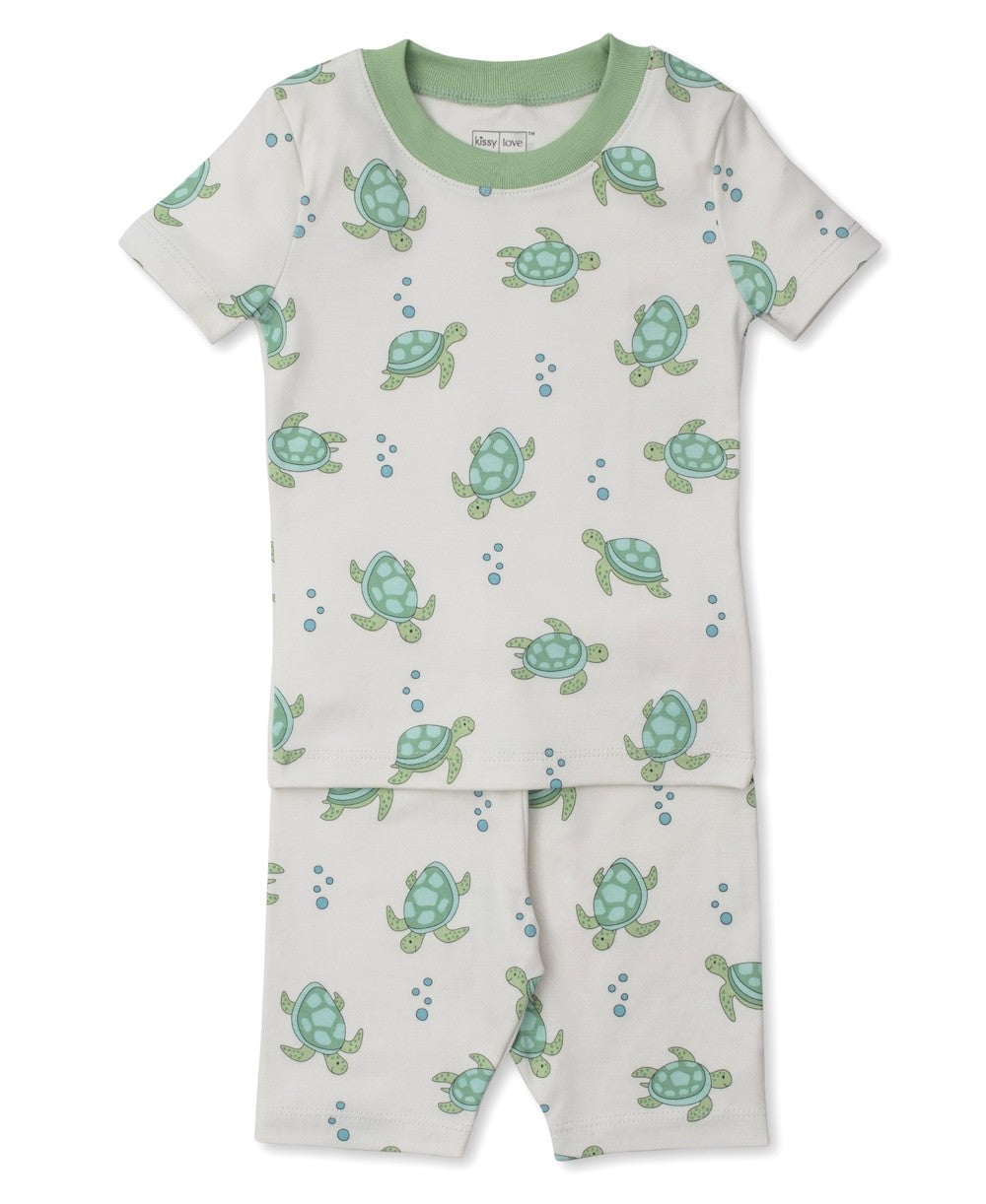 Kissy Kissy Love Boys Short Pajamas - Green Playful Turtles by Kissy Kissy