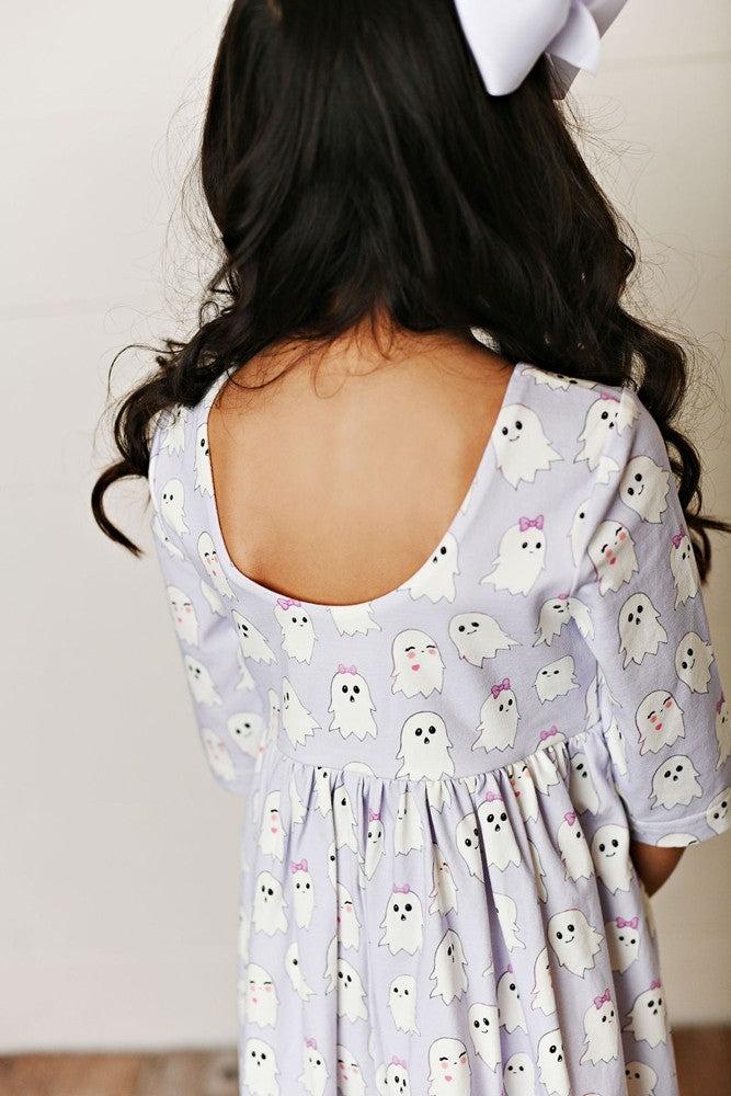 Swoon Baby Girls Twirl Dress - Lavender Halloween Ghosts by Swoon Baby
