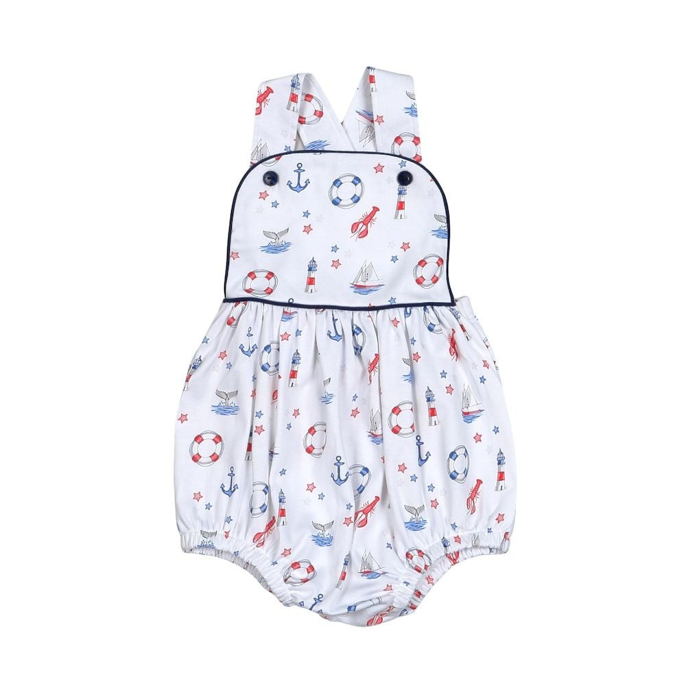 Baby Loren Boys Navy Blue Ahoy Sailor Sun Bubble