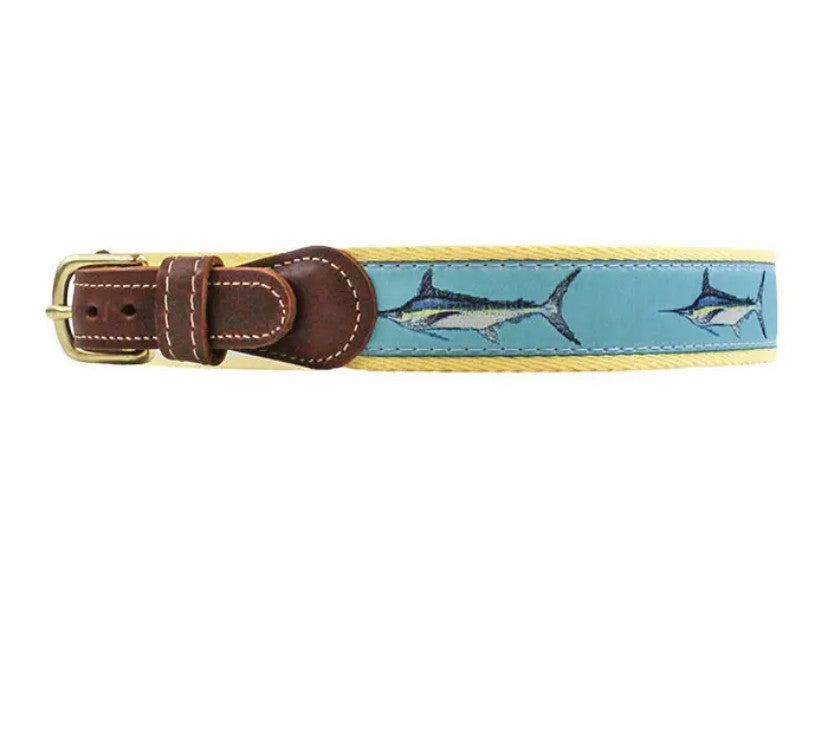 Bailey Boys Buddy Belt - Turquoise Aqua with Marlin Fish by Bailey Boys