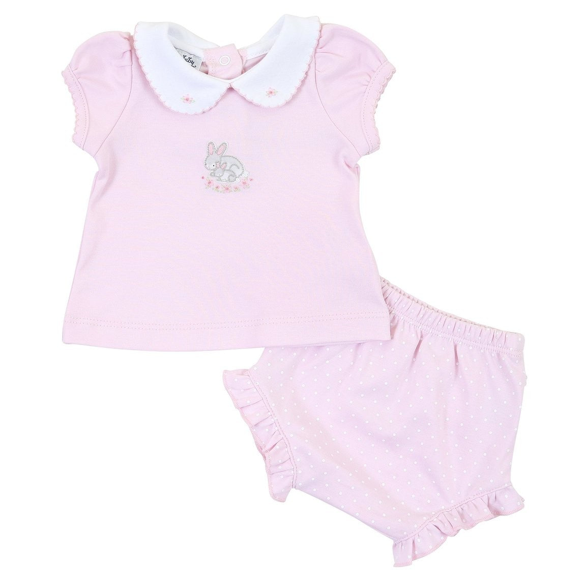 Magnolia Baby Girls Pink Darling Bunnies Embroidered Ruffle Bloomers Set by Magnolia Baby