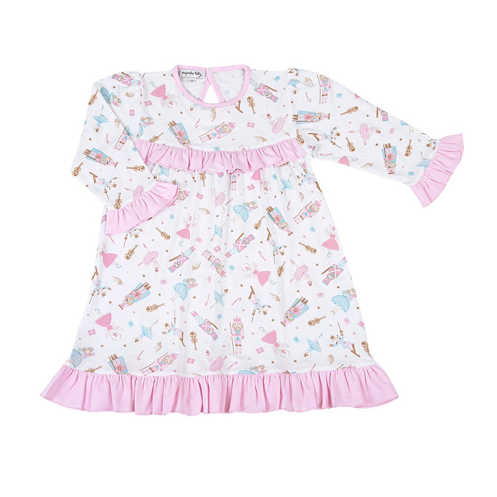 Magnolia Baby Little Girls Pink Nutcracker Ballet Printed Ruffle Dress