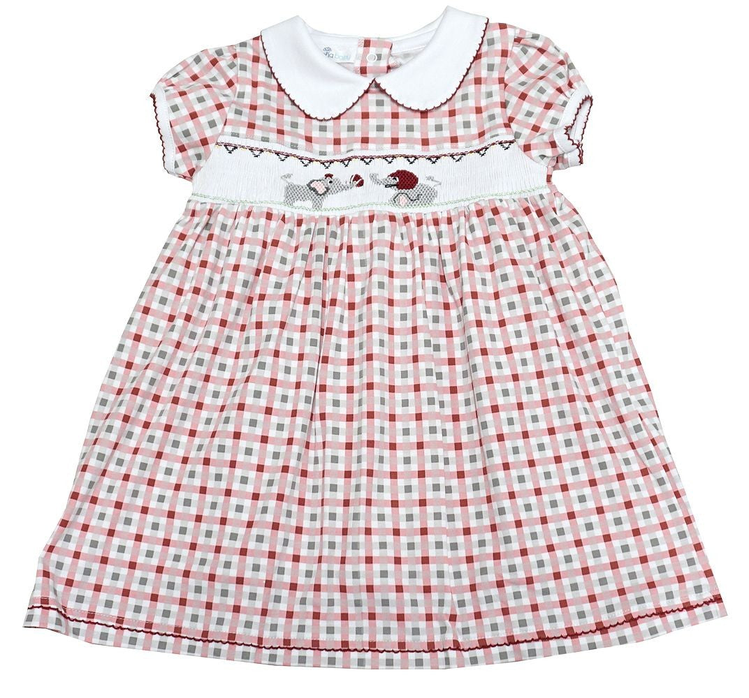 Magnolia Baby Girls Alabama Elephant Football Crimson Tide Checks