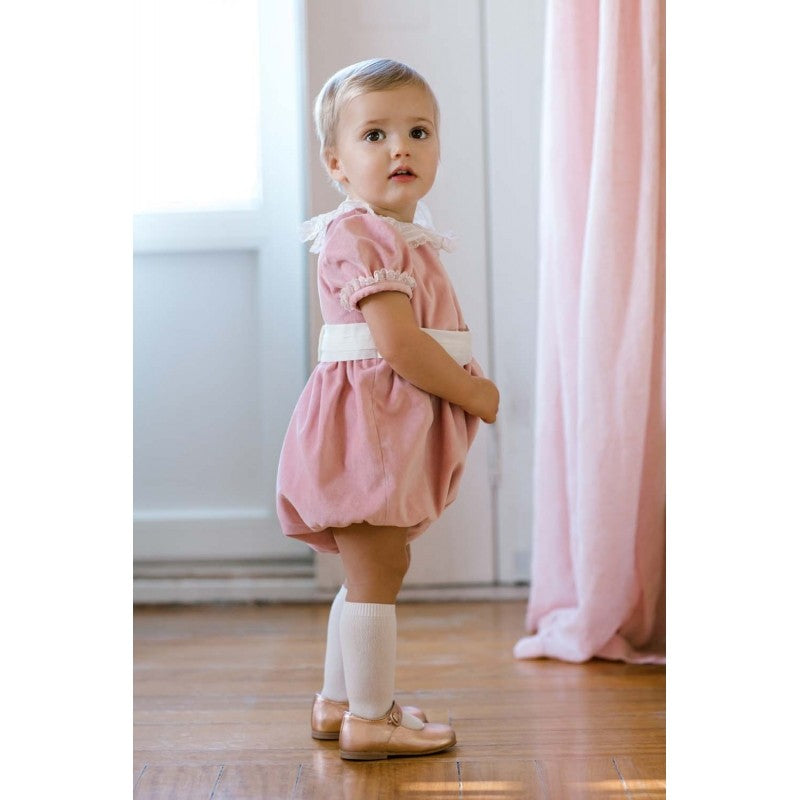Sal & Pimenta Baby / Toddler Girls Dressy Bubble - Dusty Pink Velvet